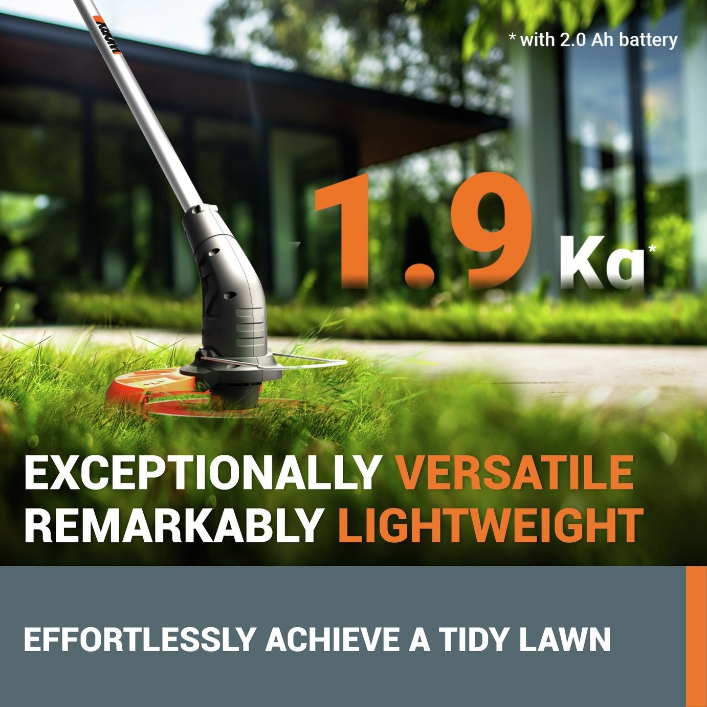 Worx Cordless 34cm Rotary Lawnmower and 25cm Grass Trimmer