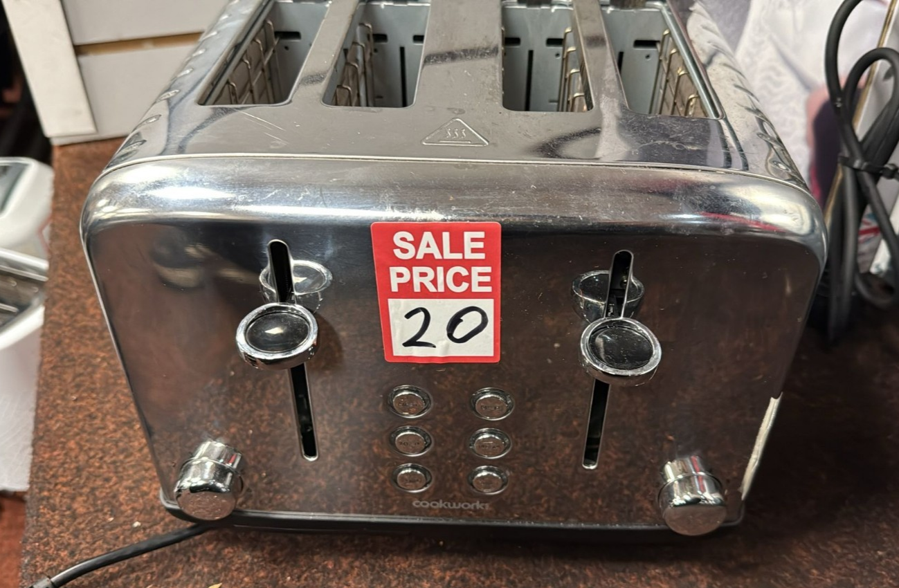 Cookworks Pyramid 4 Slice Toaster - Stainless Steel