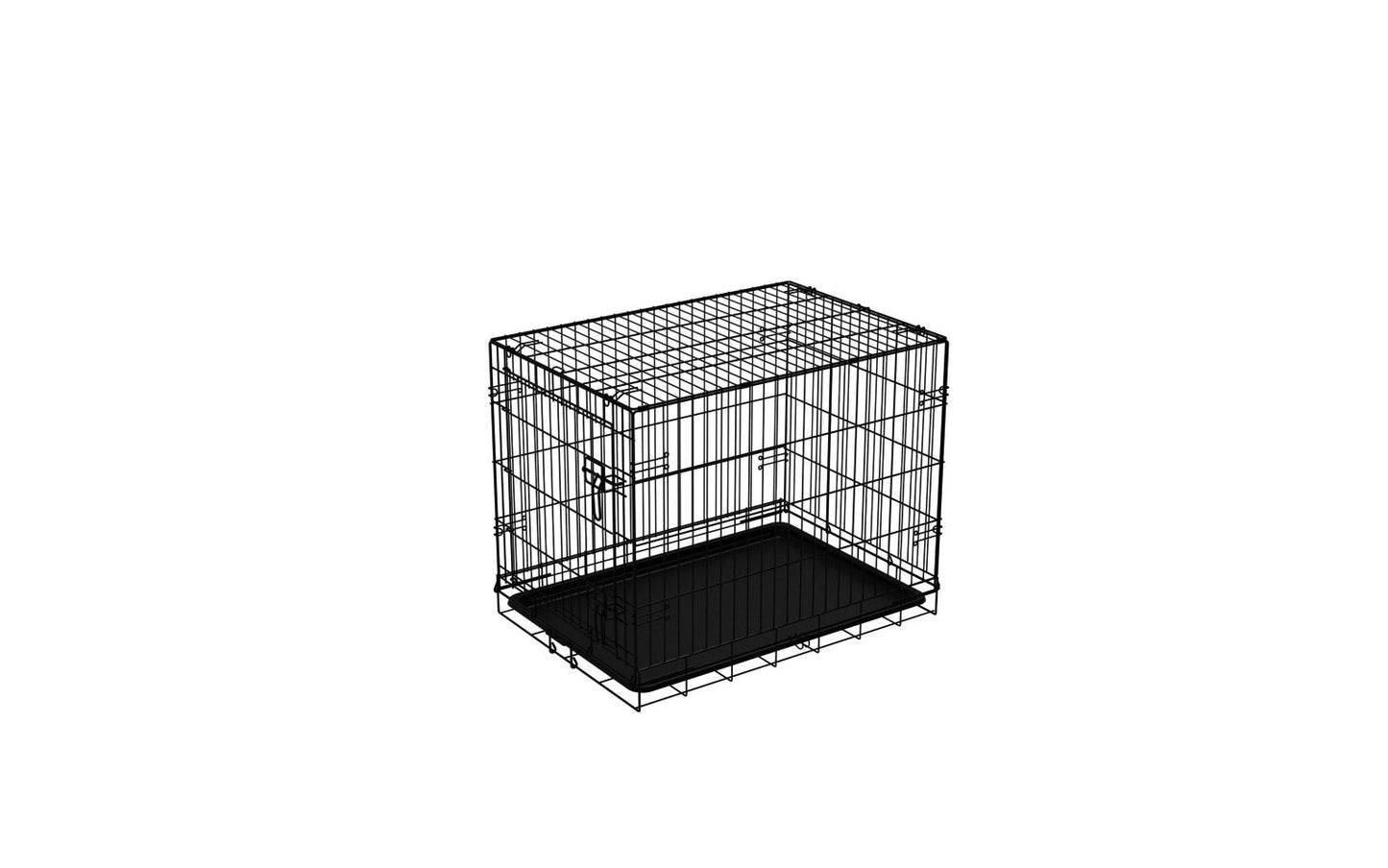 Medium Metal Dog Cage Crate | Folding Travel Pet Carrier | 77×54×60cm