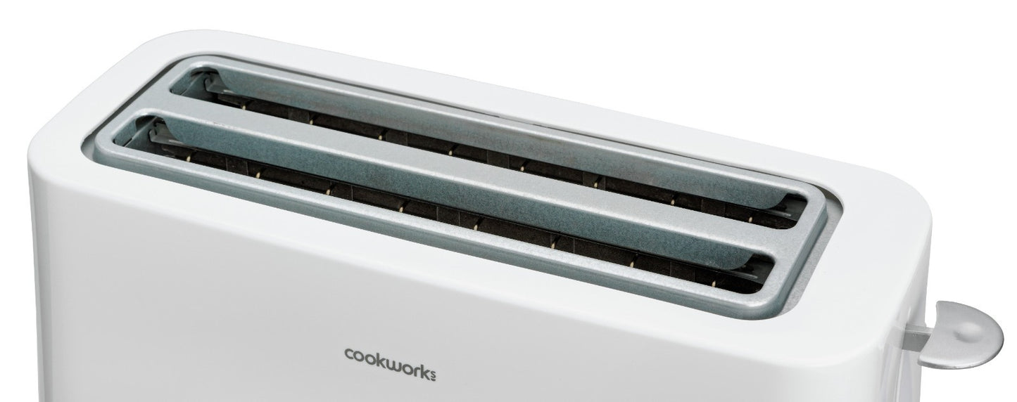 Cookworks Long Slot 4 Slice Toaster - White
