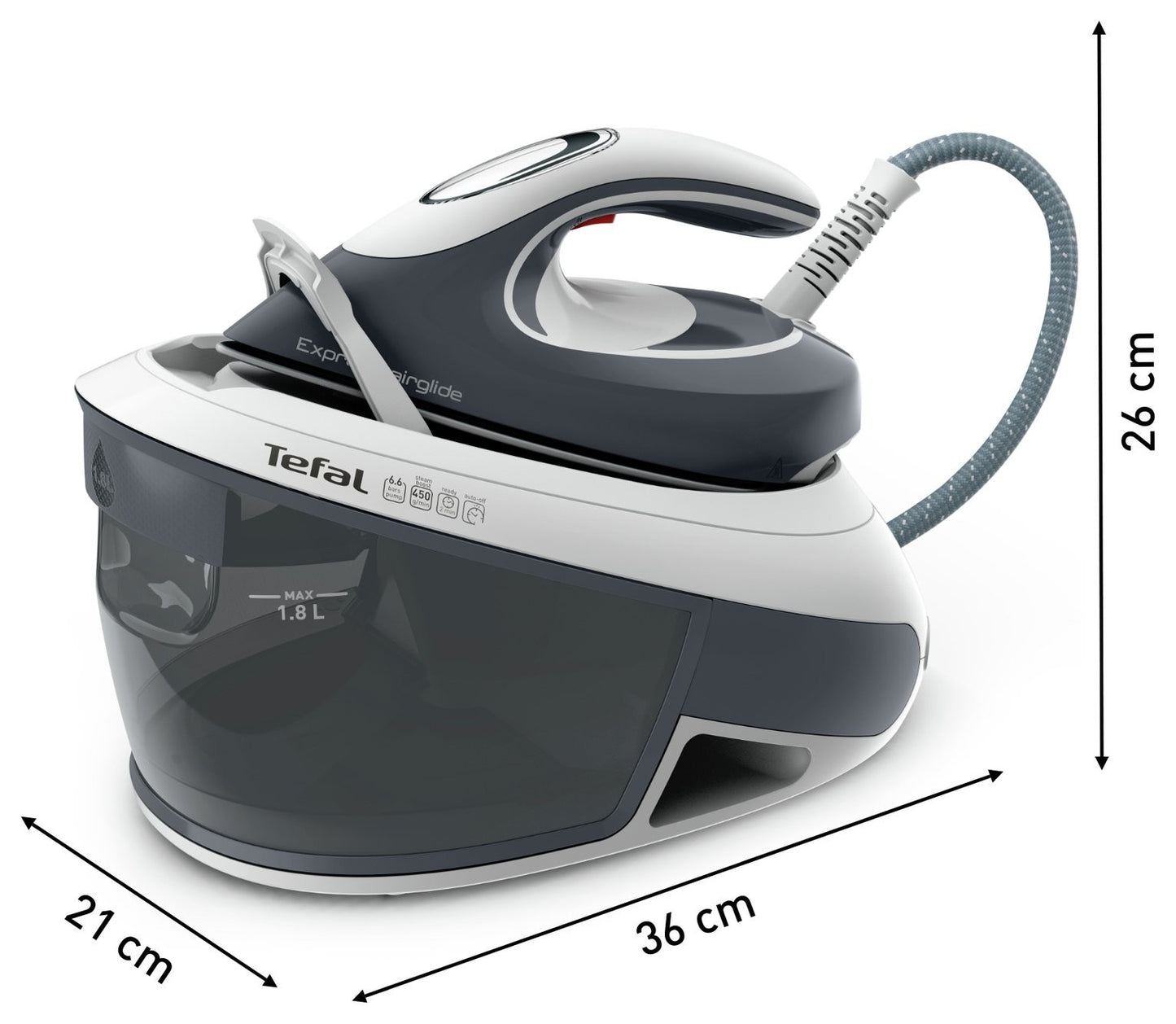 Tefal SV8020G0 Steam Generator Station Iron Express Airglide 1.8L 2800w Grey