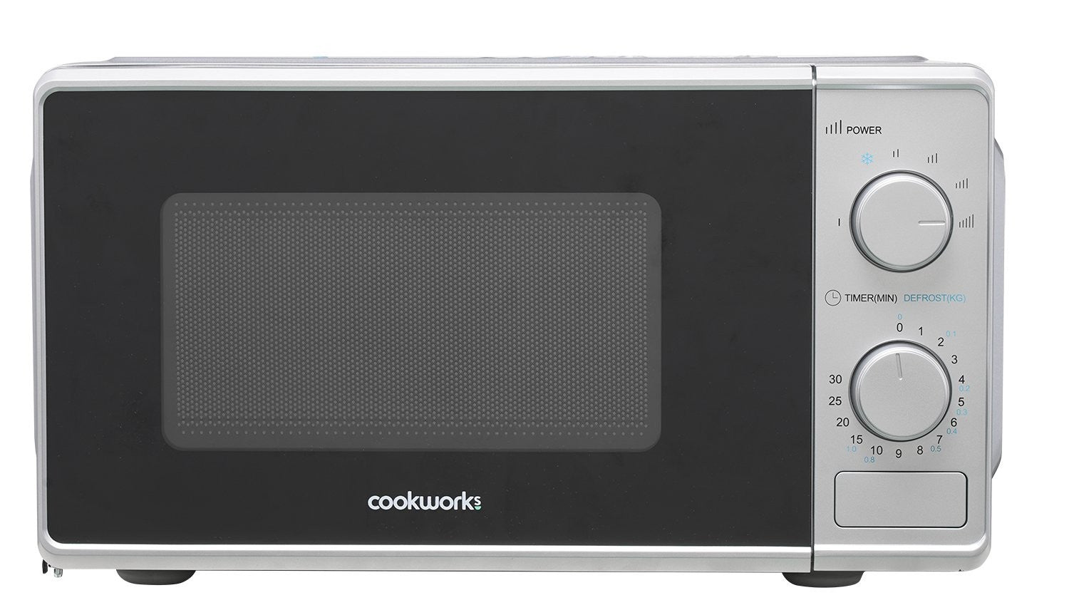 Cookworks Manual Microwave Countertop 700W 17L Compact  Silver By Doska