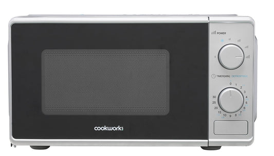 Cookworks Manual Microwave Countertop 700W 17L Compact  Silver By Doska
