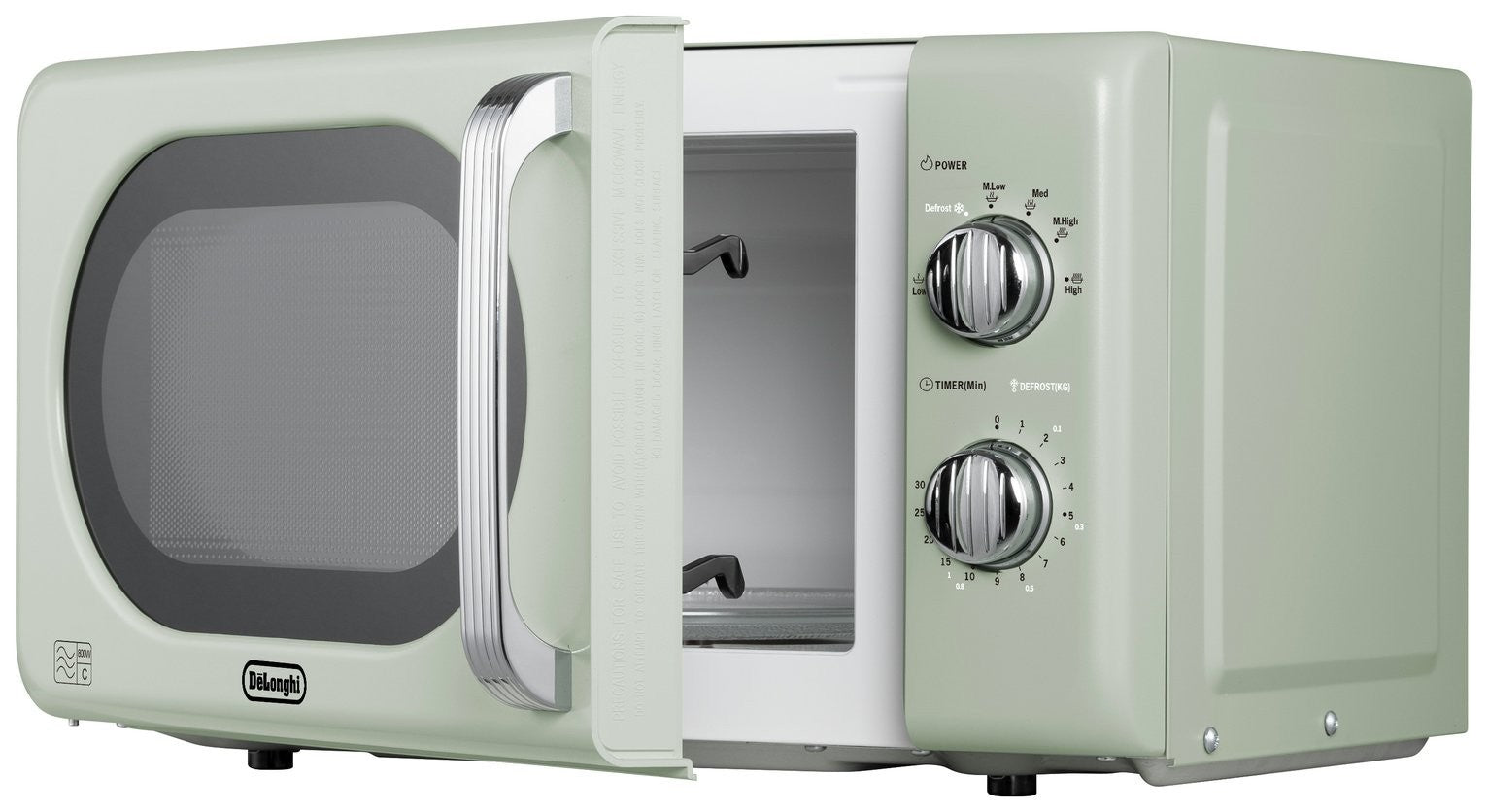 De'Longhi Argento Flora 800W Standard Microwave - Sage Green