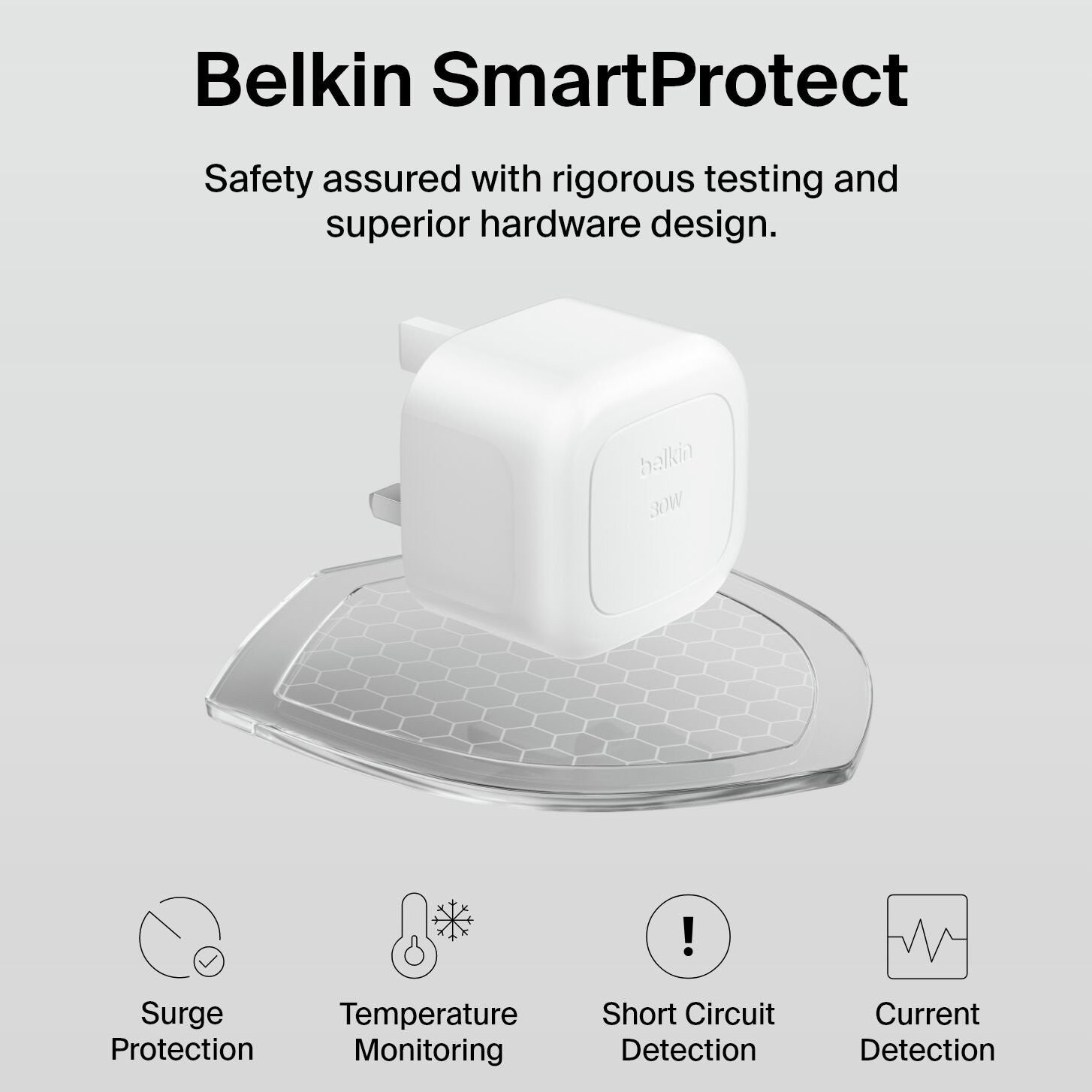 Belkin USB-C Wall Charger 30W | Fast Charging | Compact Travel Design | White