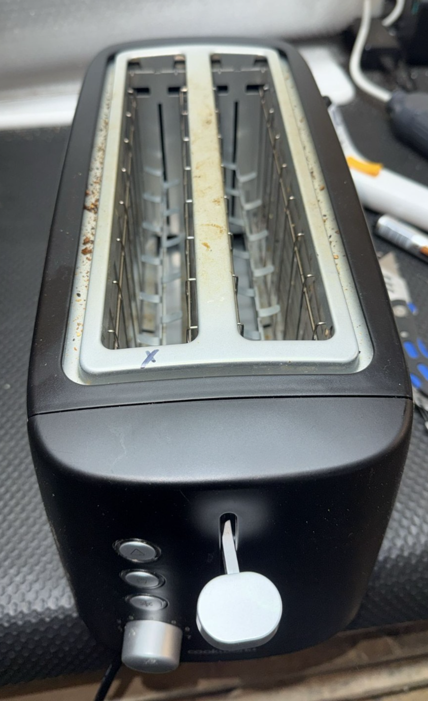Cookworks Long Slot 4 Slice Toaster - Black and Silver