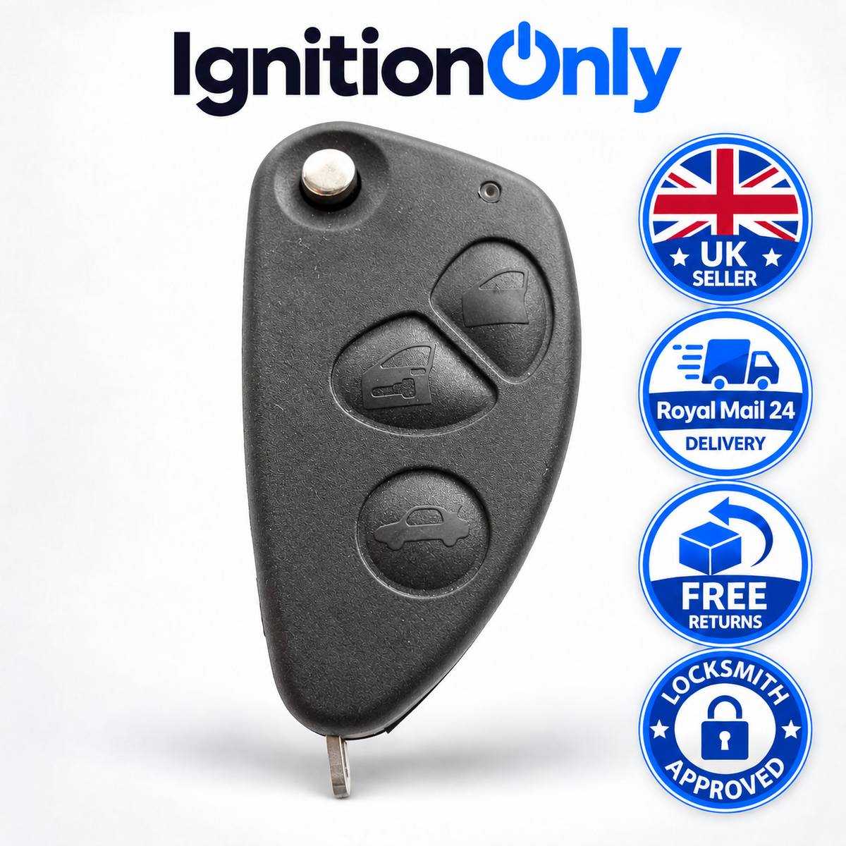 Replacement 3 Button Flip Remote Key Fob Case for Alfa Romeo 147 166 GT