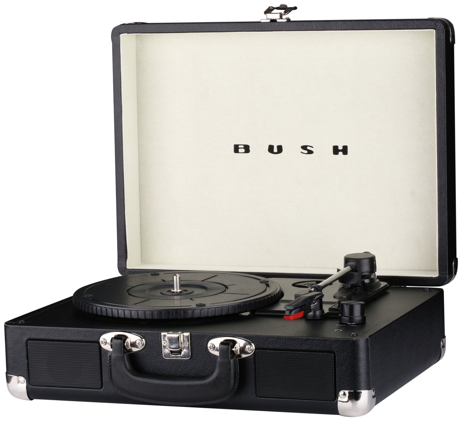 Bush Classic Suitcase Turntable | 3-Speed Vinyl Record Player | Retro Black
