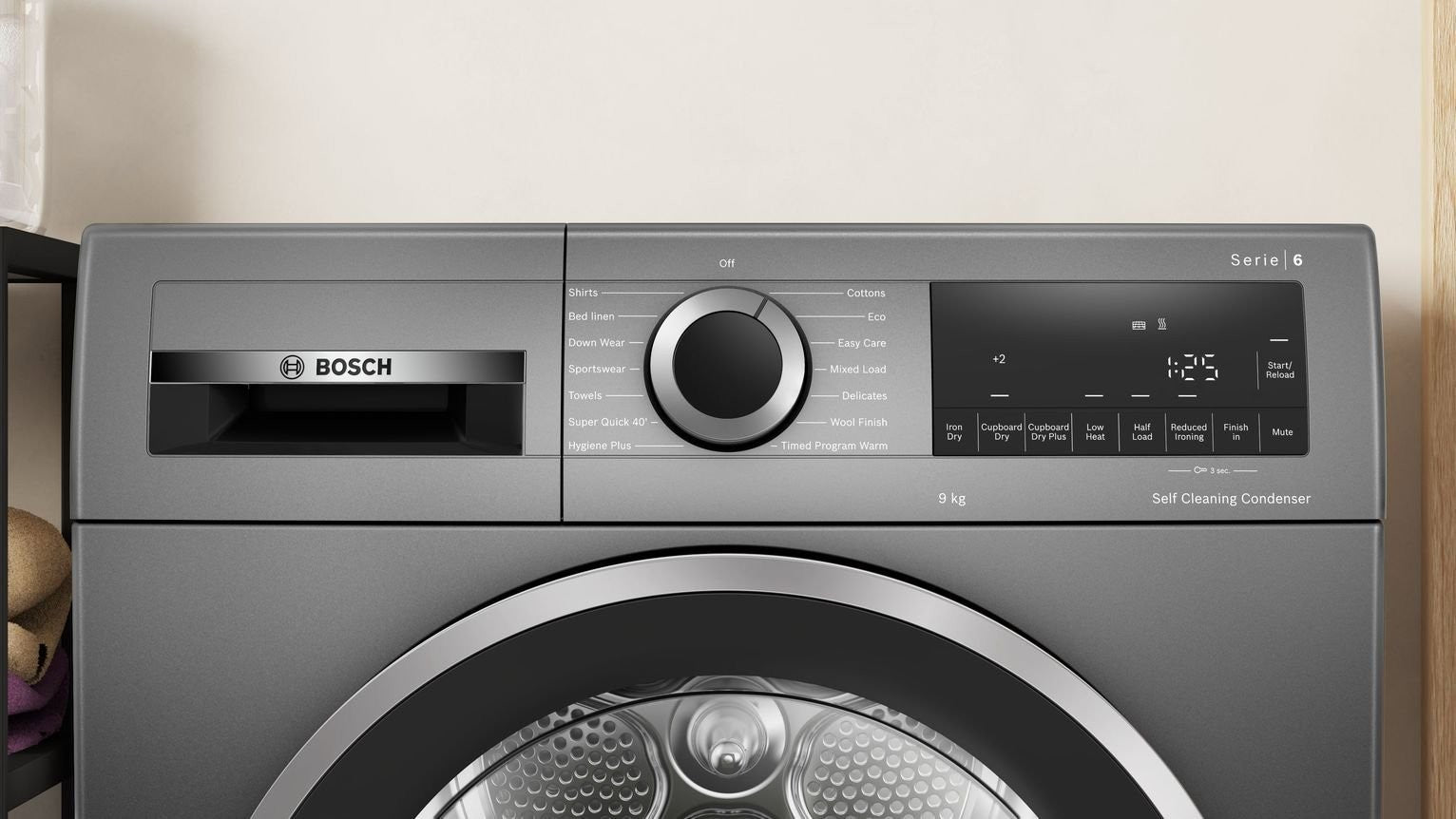 Bosch WQG245R2GB 9kg Heat Pump Tumble Dryer - Graphite