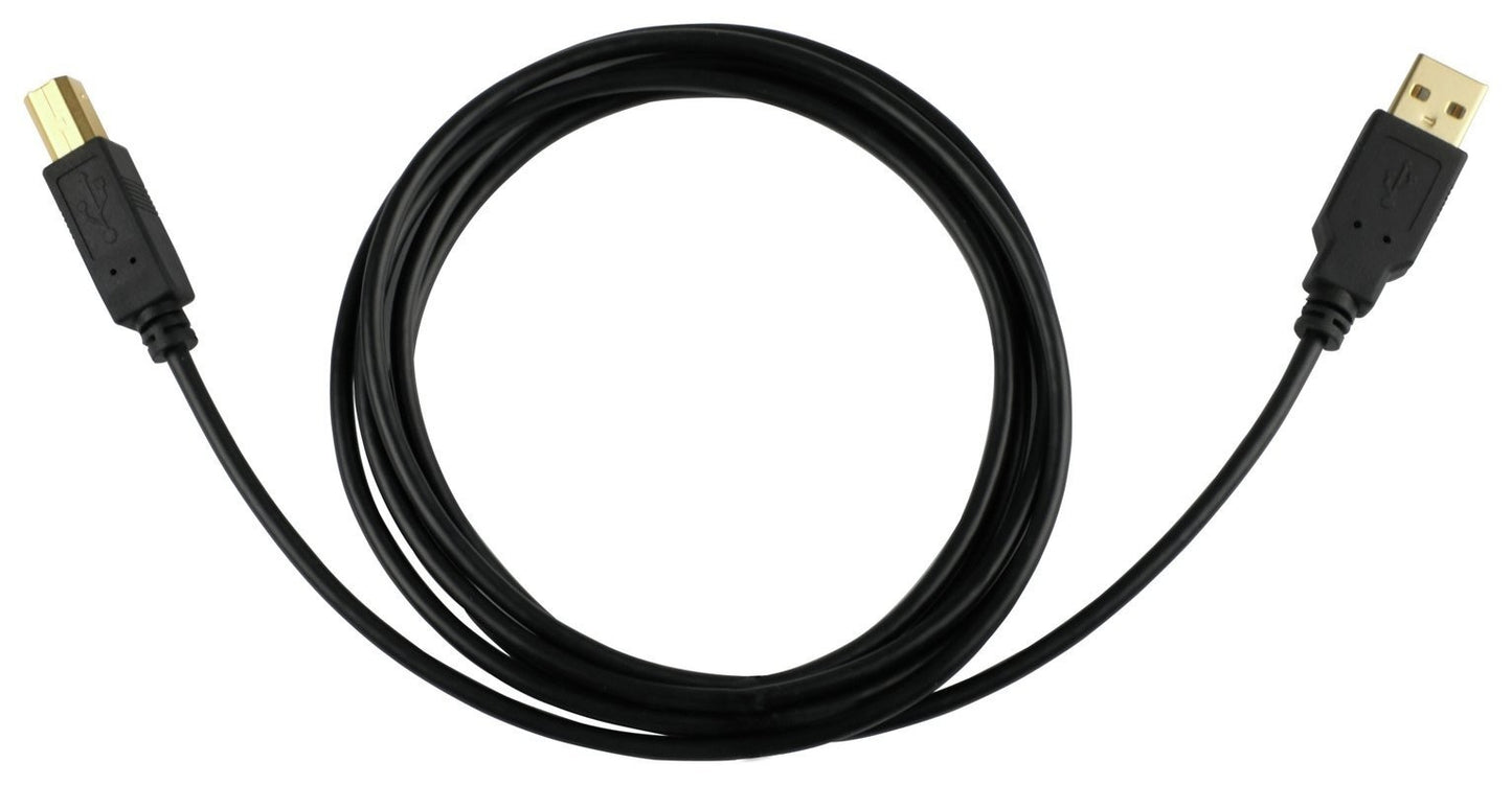1.8m USB 2.0 A-Male to B-Male Computer Cable - Black