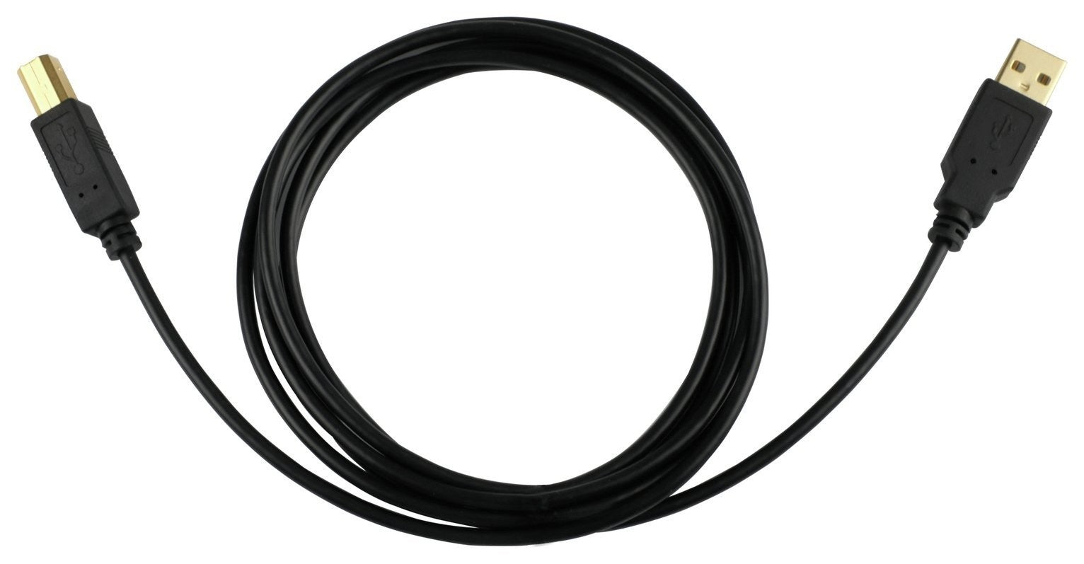 1.8m USB 2.0 A-Male to B-Male Computer Cable - Black