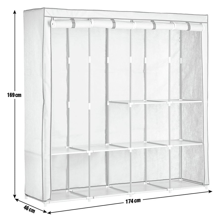 Argos Home Triple Modular Fabric Wardrobe - Grey and Black