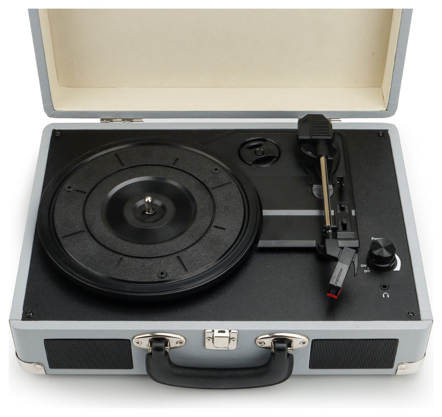 Retro Wooden Turntable | 3-Speed Vinyl Record Player | Built-in Speakers | AUX