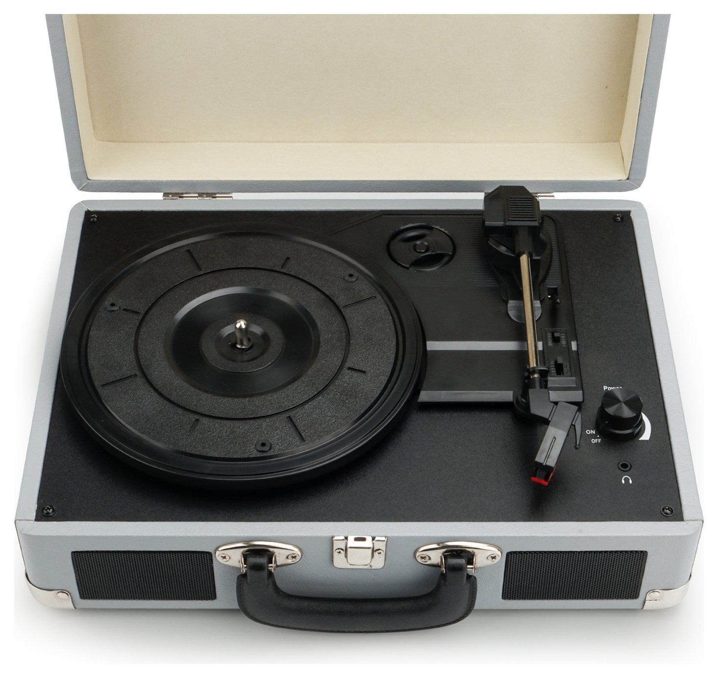 Retro Wooden Turntable | 3-Speed Vinyl Record Player | Built-in Speakers | AUX