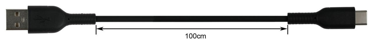 1m Type-C USB Cable - Black