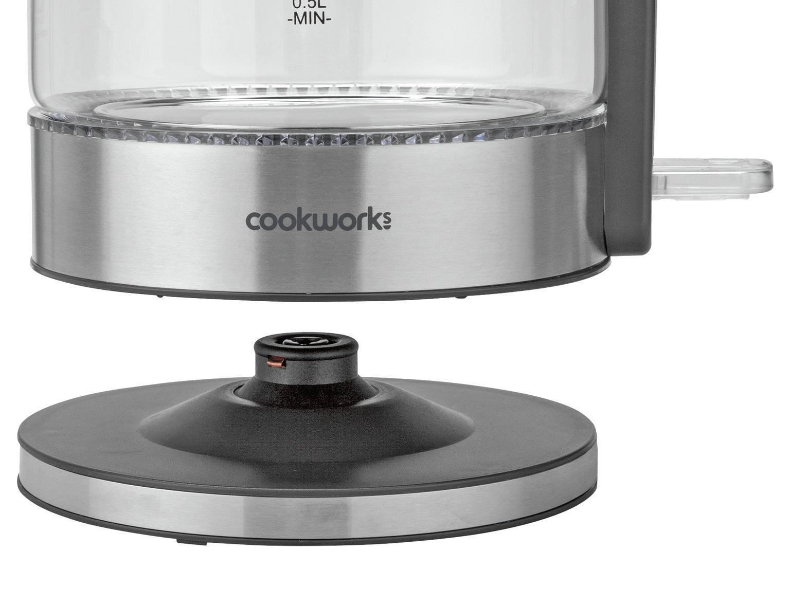 Cookworks Illuminating Kettle - Glass and Stainless Steel