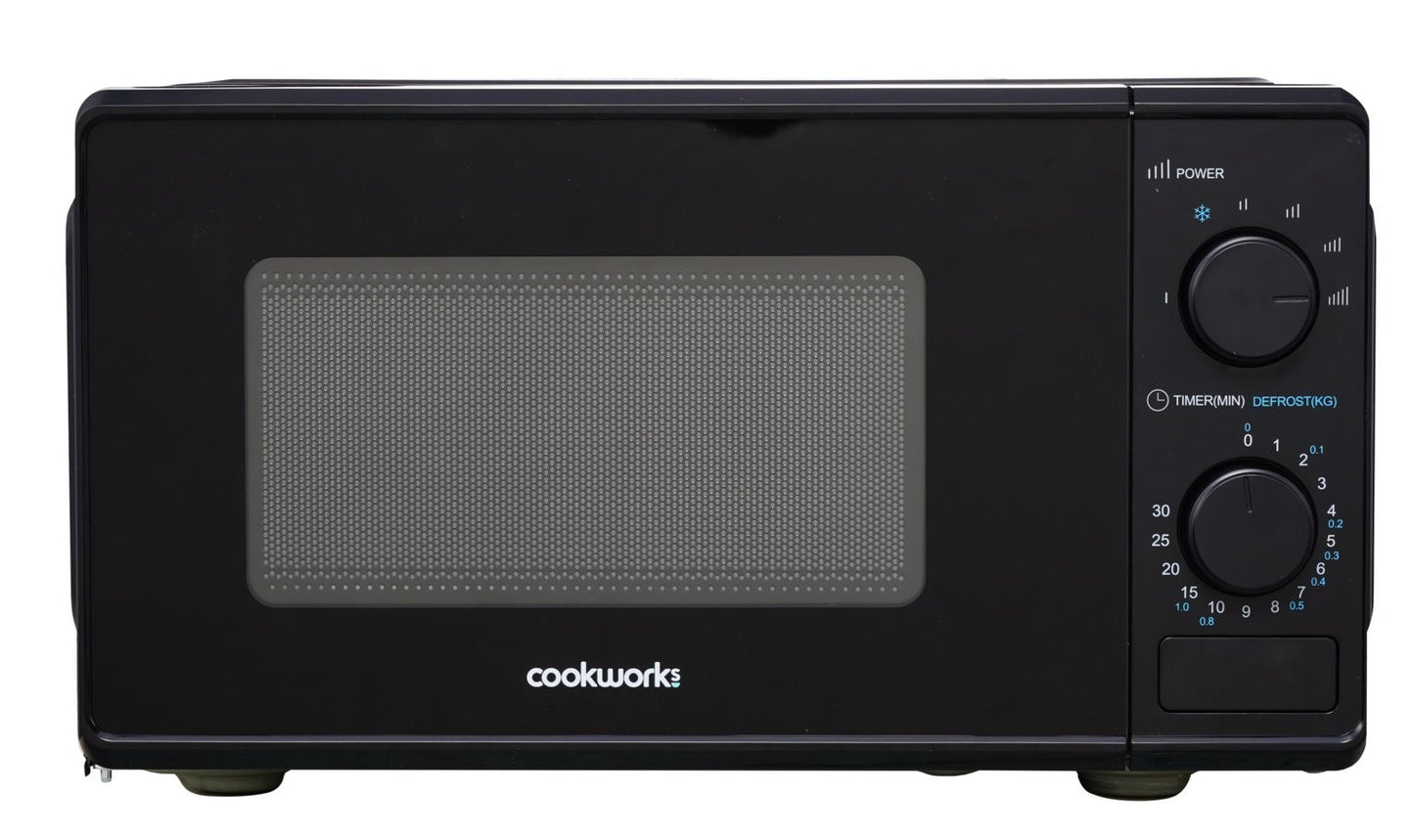 Cookworks 17L 700W Standard Microwave Dial Setting 6 Power Level MM7 - Black