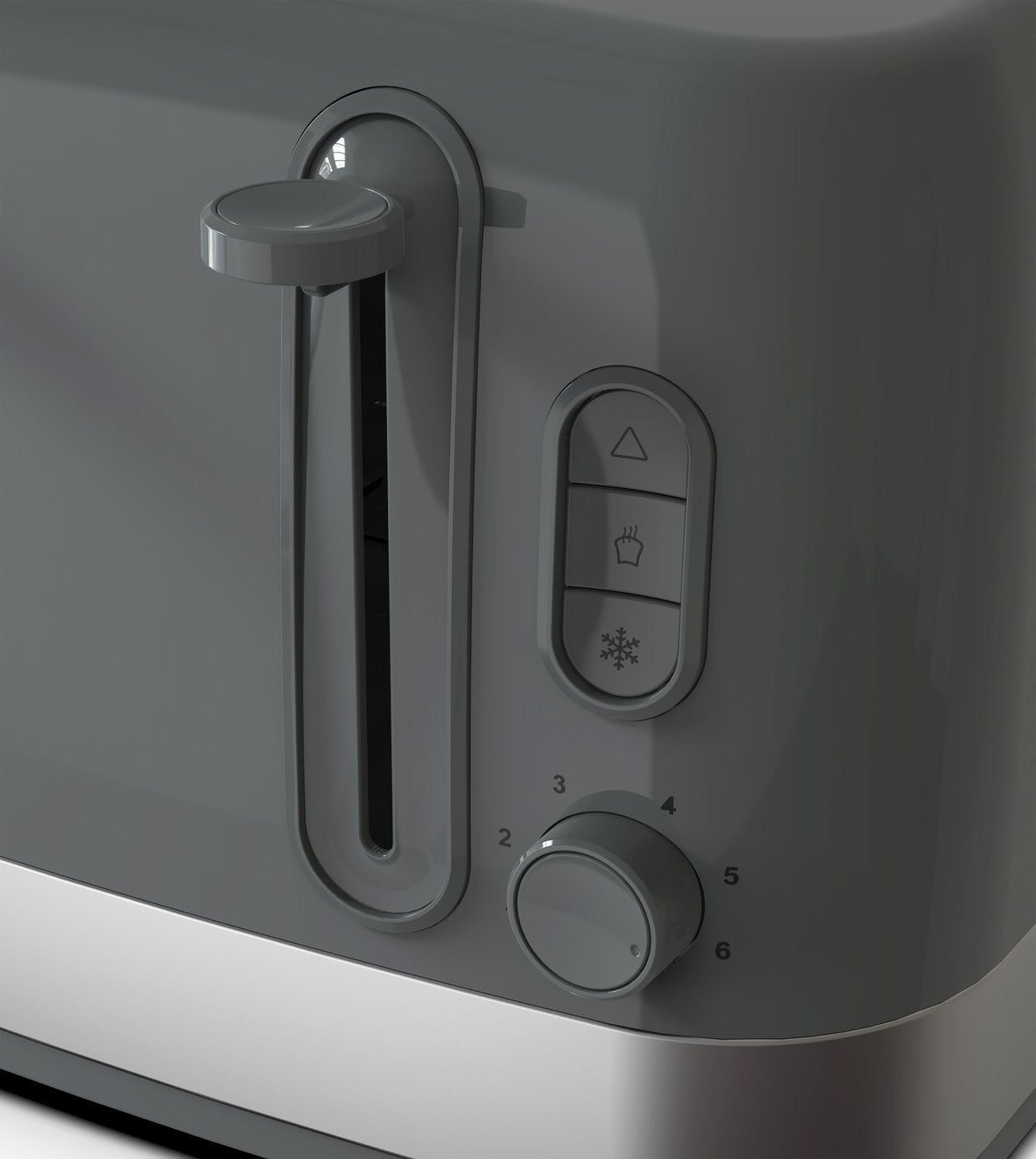 Cookworks Illuminated 4 Slice Toaster - Stone Grey