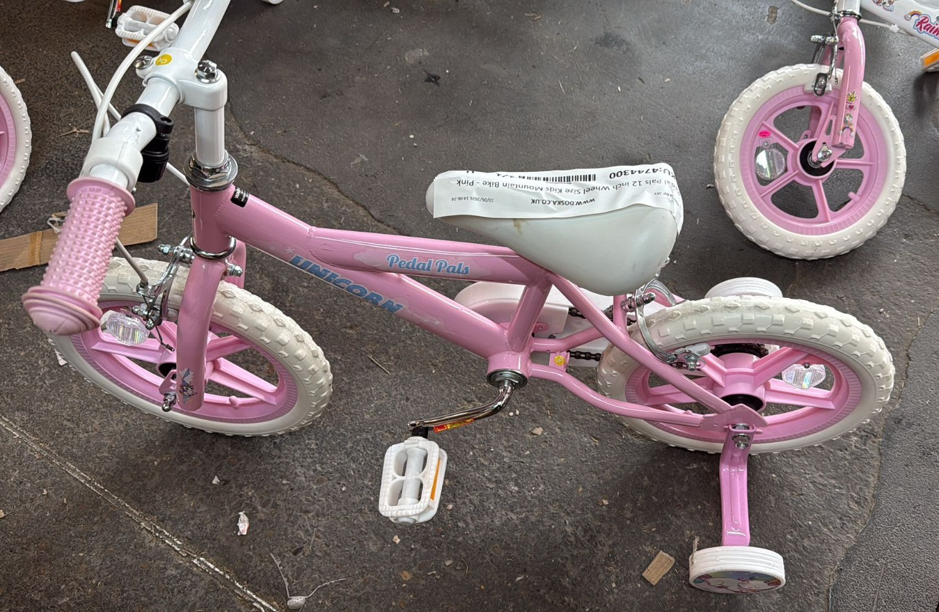 Pedal Pals Unicorn 14 Inch Wheel Size Kids Mountain Bike
