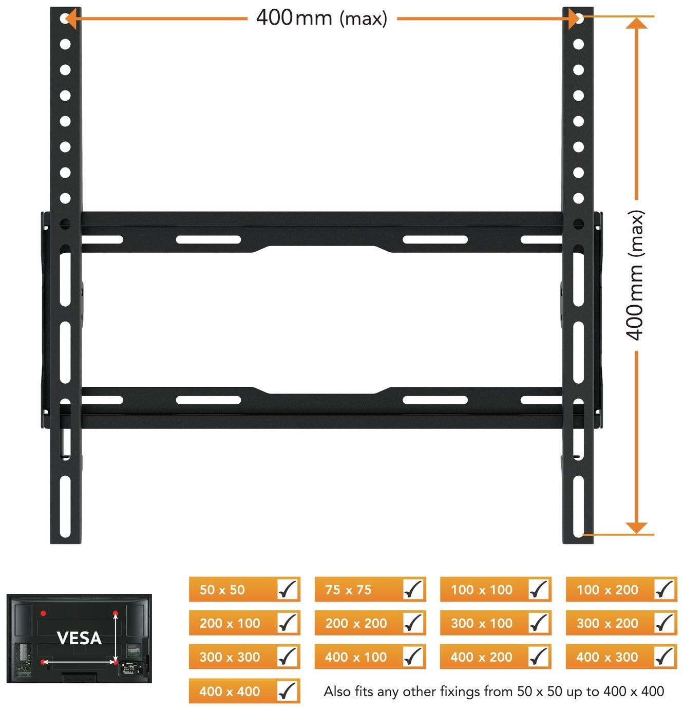AVF Standard Flat to Wall Up to 55 Inch TV Wall Bracket