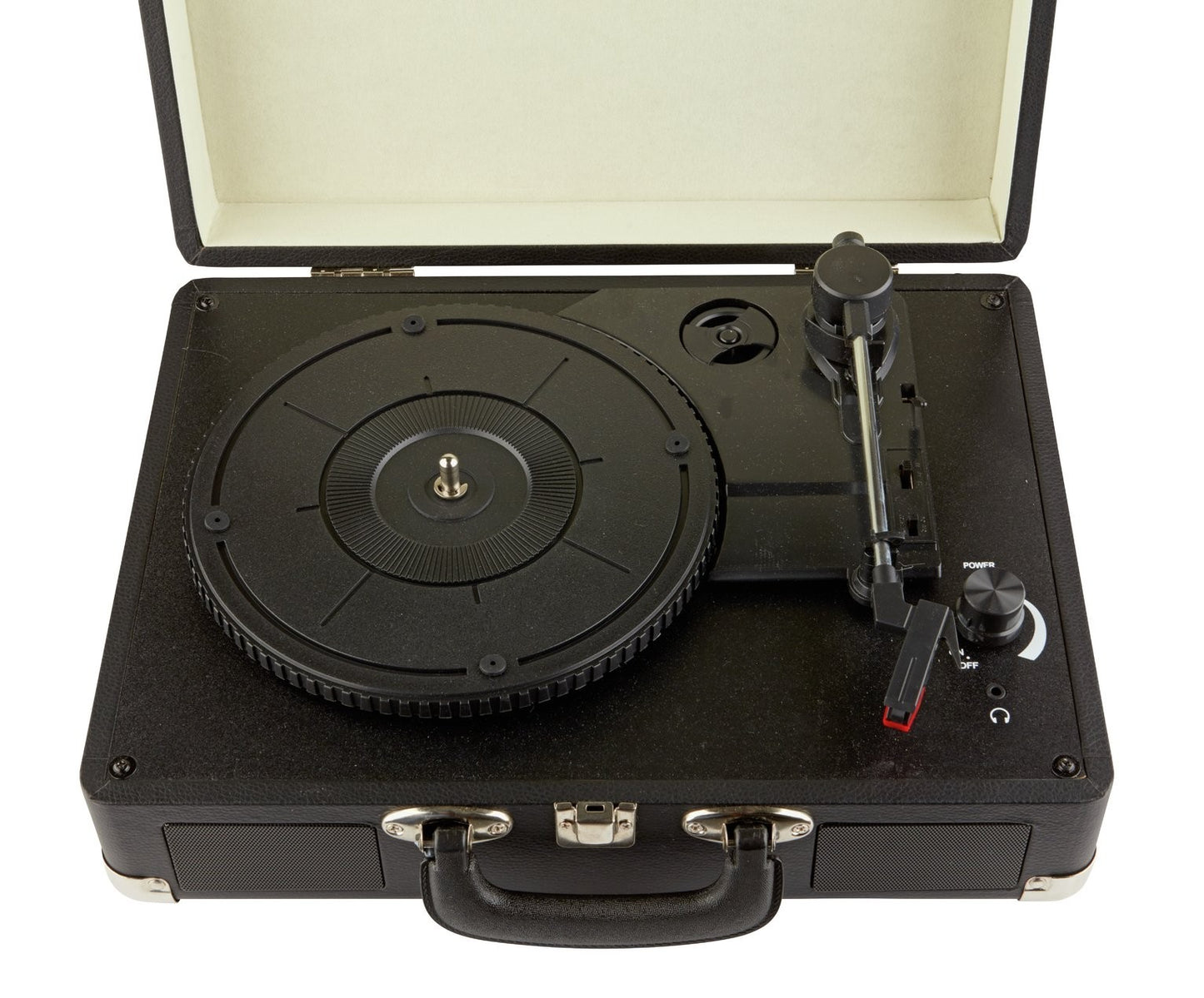 Bush Classic Suitcase Turntable | 3-Speed Vinyl Record Player | Retro Black