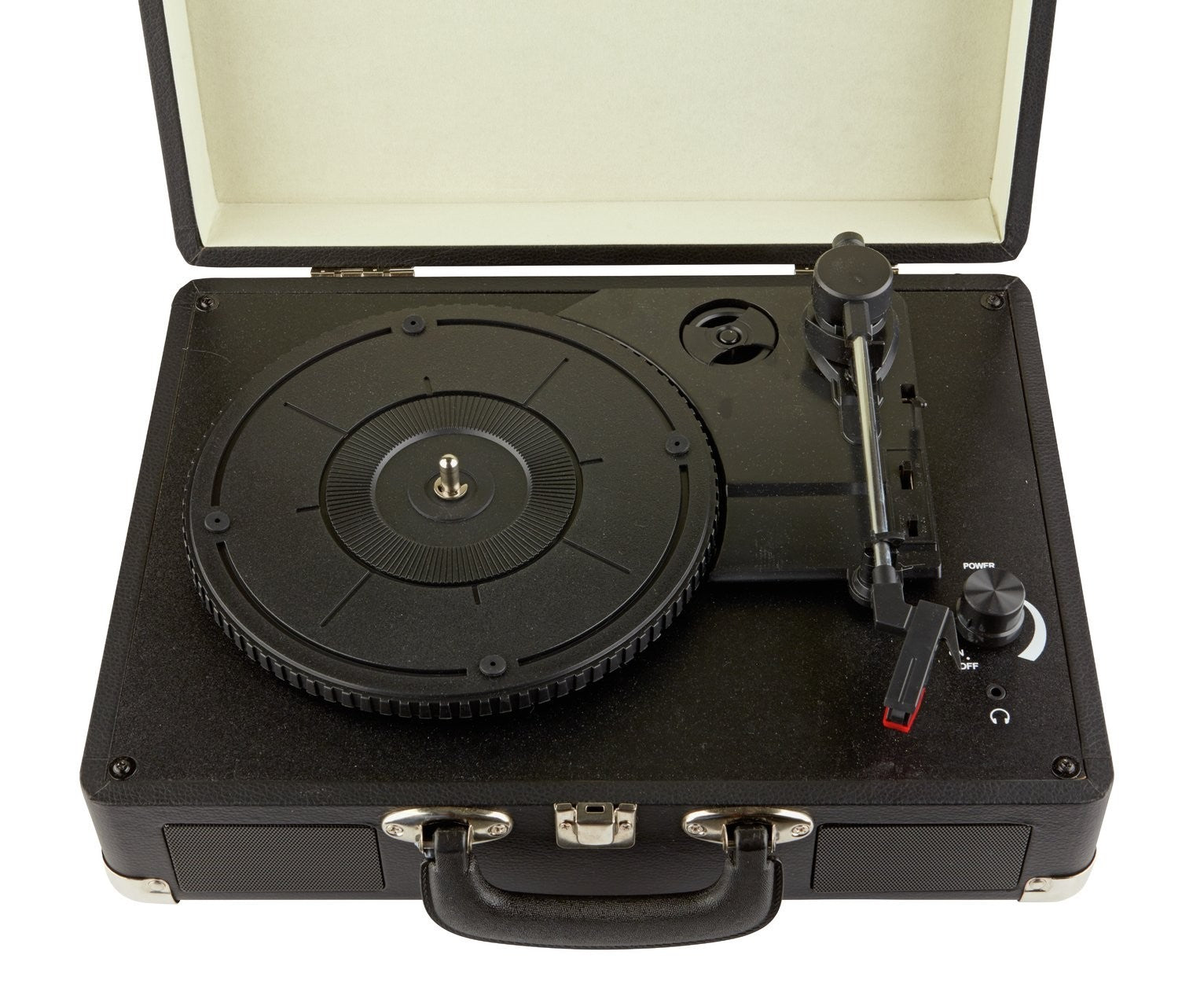 Bush Classic Suitcase Turntable | 3-Speed Vinyl Record Player | Retro Black