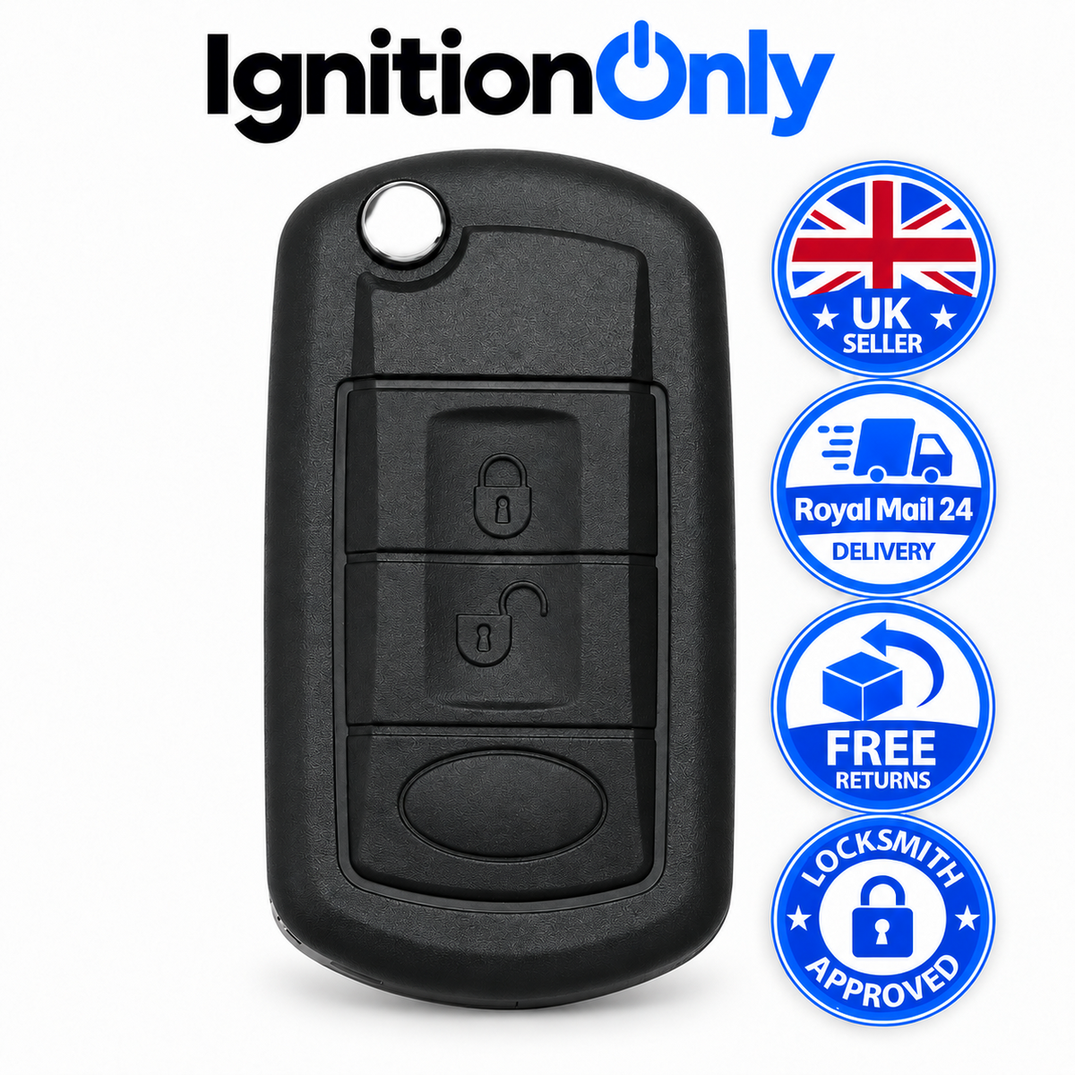 3 Button Flip Remote Key Fob Case for Range Rover L322 2005-2009
