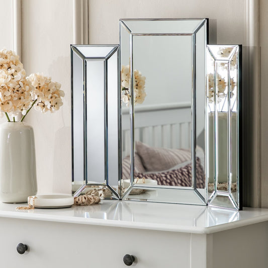 Black Folding Bevelled Dressing Table Mirror-50x56cm5815623