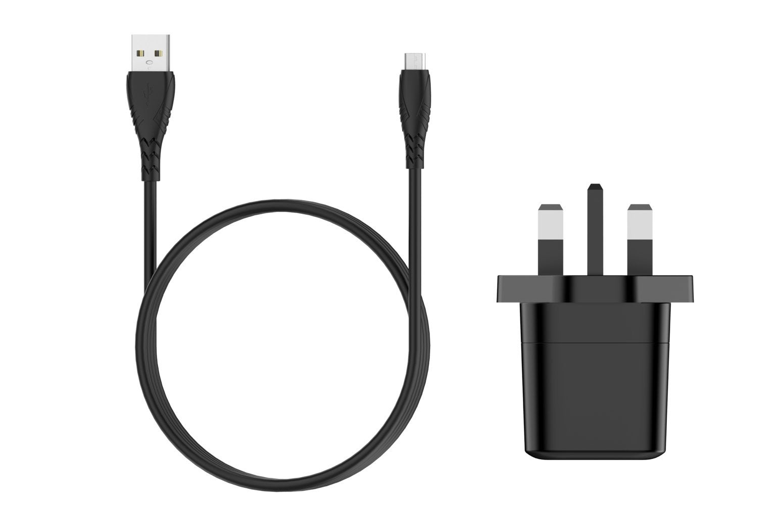 5W USB-A Mains Charger and Micro USB cable - Black