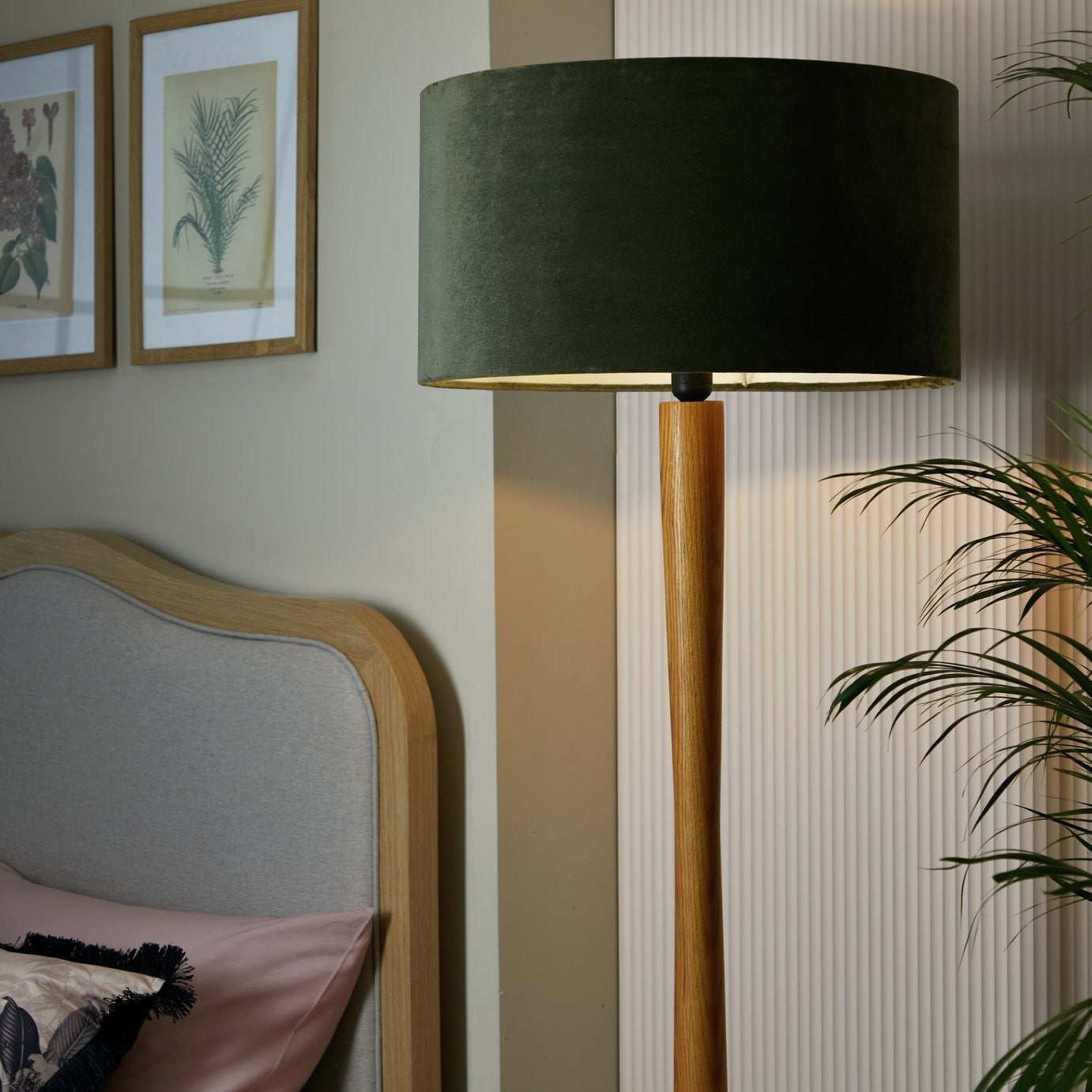 Habitat Green Velvet Easy Fit Lampshade - 49cm