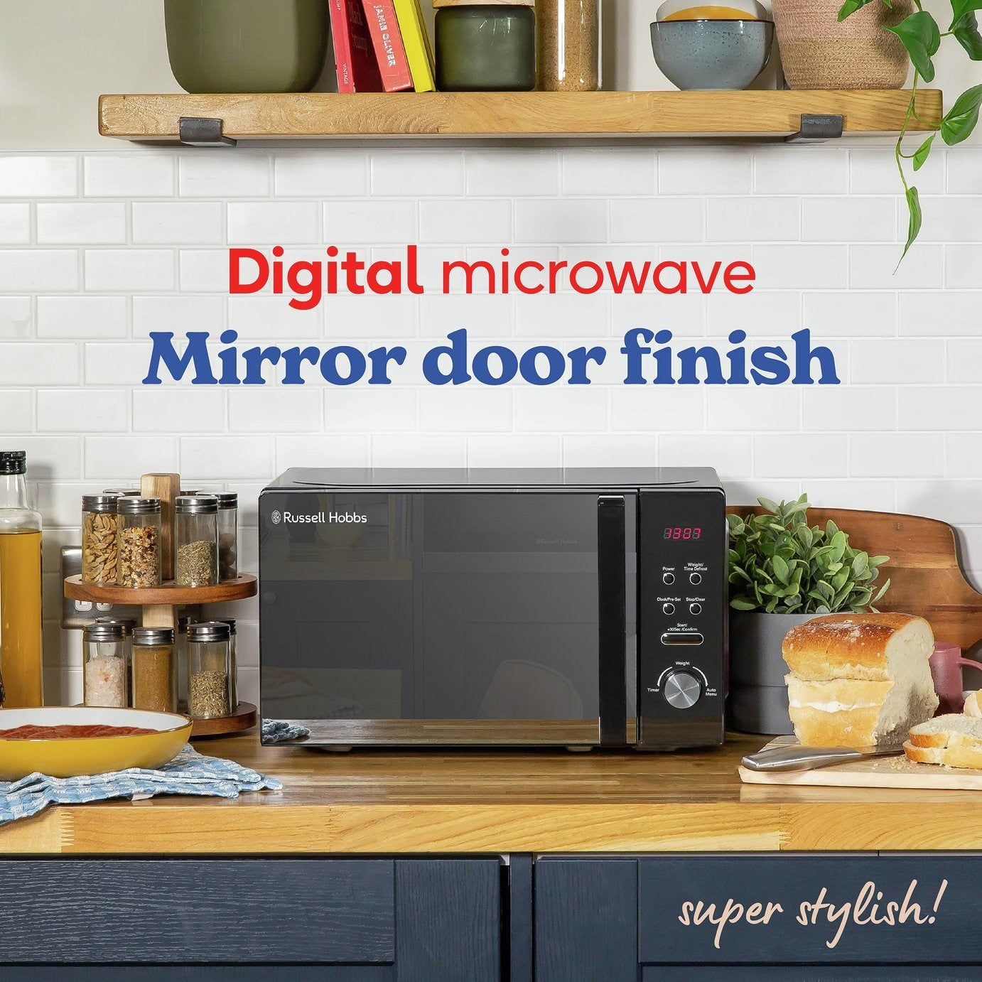 Microwave Russell Hobbs RHM2076B 800W 20L Microwave Black  Auto Cook