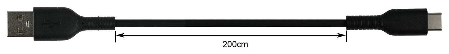 2m Type-C USB Cable - Black