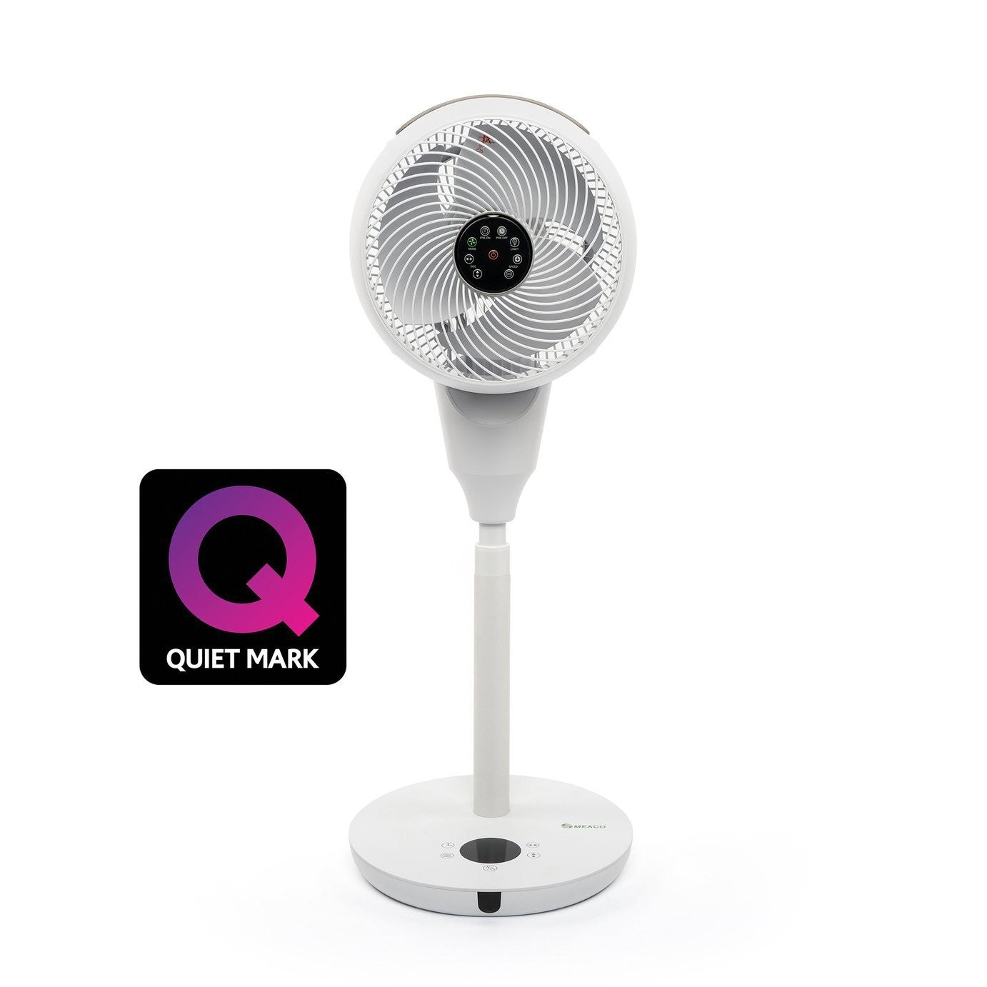 Meaco White Pedestal Fan - 12 Inch