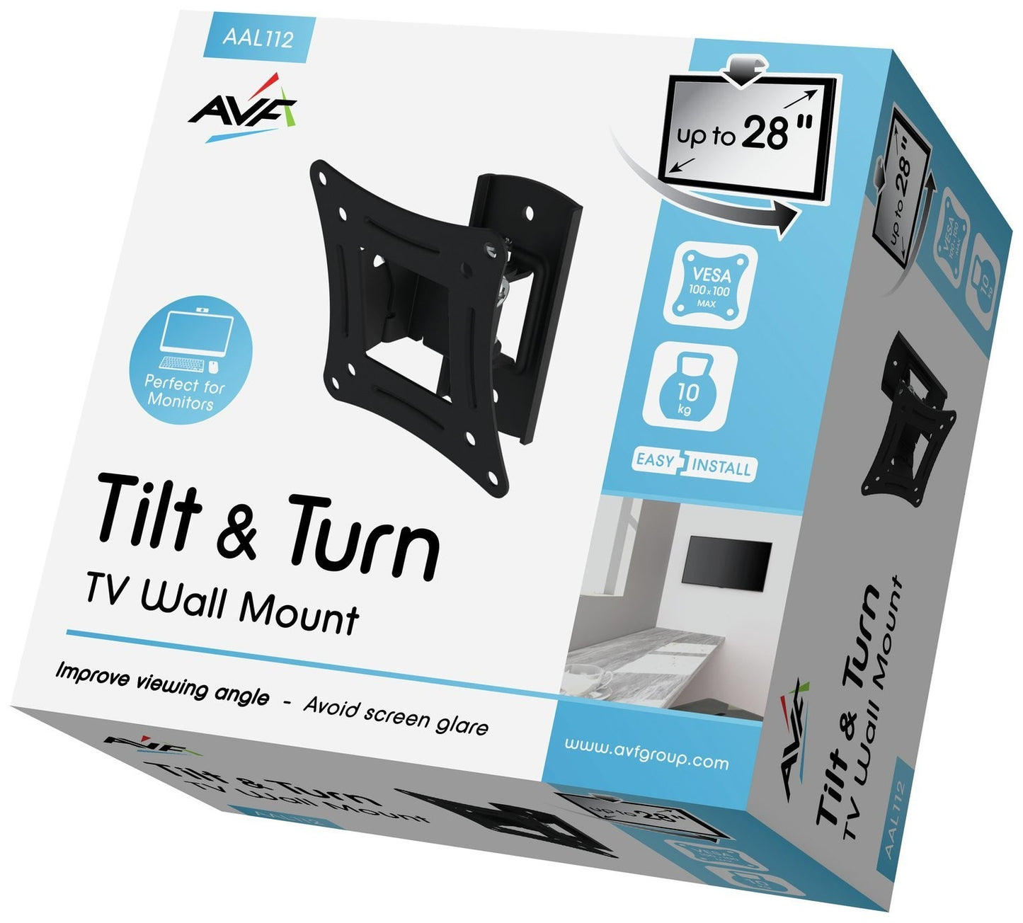 AVF Tilt & Turn Up to 28 inch Monitor & TV Bracket