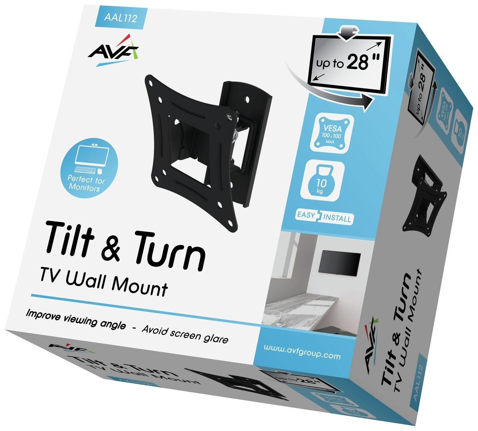 AVF Tilt & Turn Up to 28 inch Monitor & TV Bracket