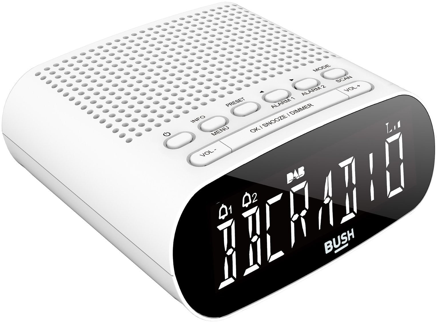 Bush Abbey Digital DAB/DAB+ FM Clock Radio - White