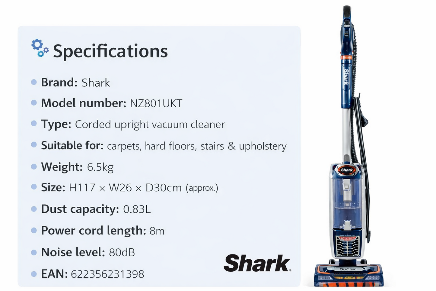 Shark Lift-Away Anti Hair Wrap Corded Pet Vacuum Cleaner RRP £299