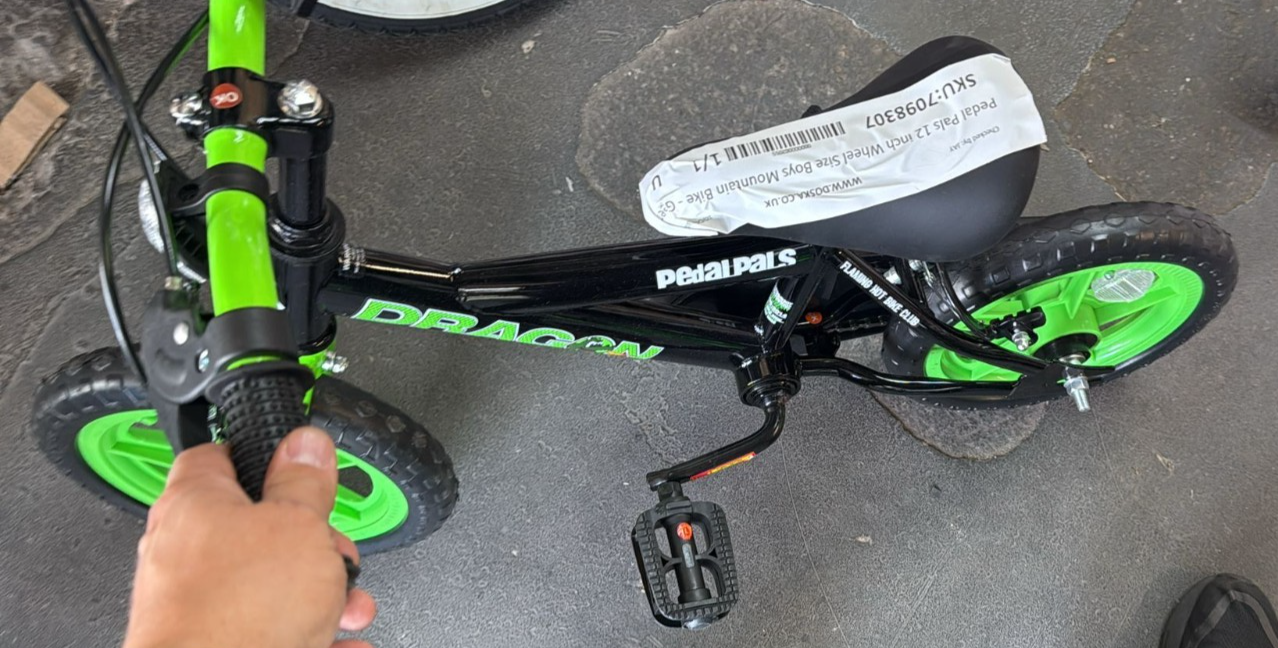 Pedal Pals 12 inch Wheel Size Boys Mountain Bike - Green