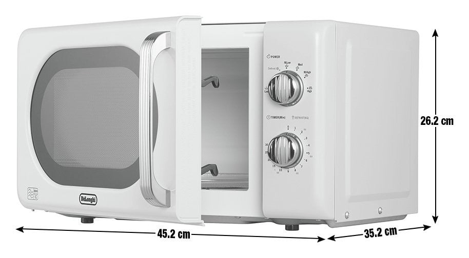 De'Longhi Argento Flora 800W Standard Microwave - Cream
