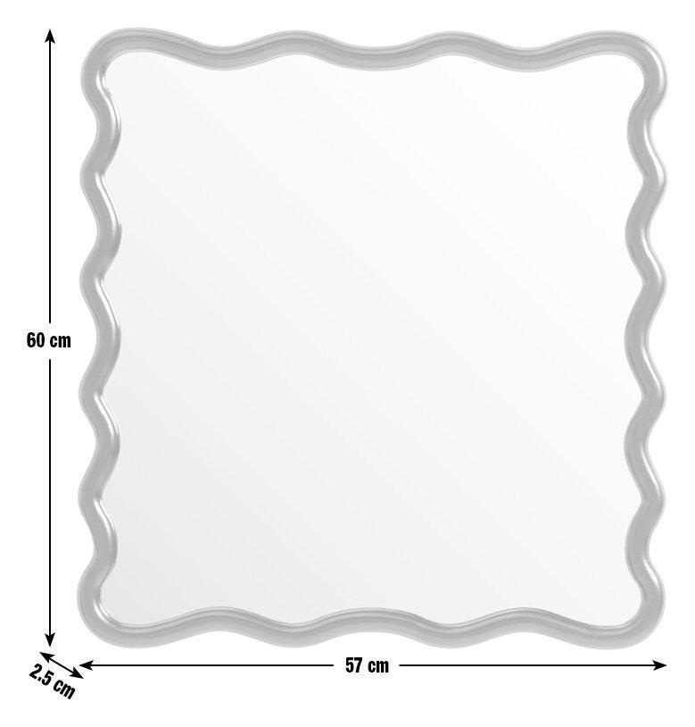 Habitat Black Wavy Wall Mirror - 60x57cm
