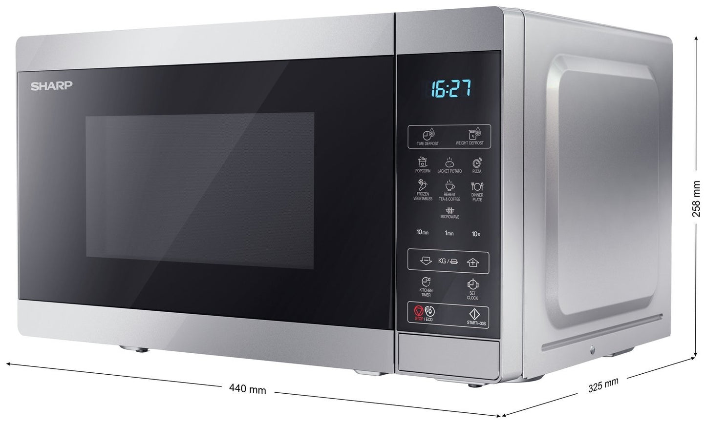 Sharp 800W Standard Microwave YC-MS02U-S - Silver