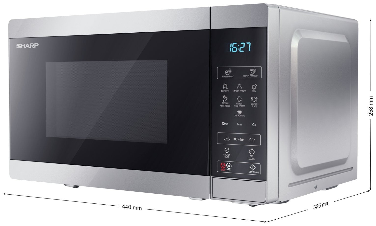 Sharp 800W Standard Microwave YC-MS02U-S - Silver