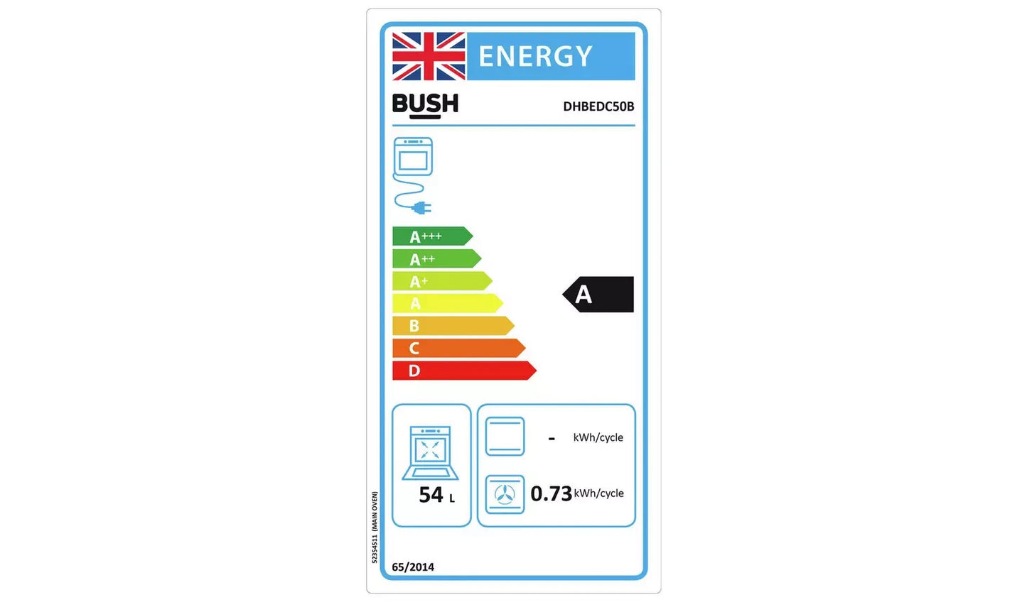Bush DHBEDC50B 50cm Double Oven Electric Cooker - Black