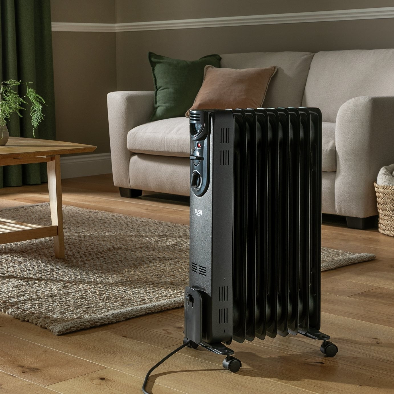 Bush 2kW Oil Filled Radiator - Grey By Doska Restore