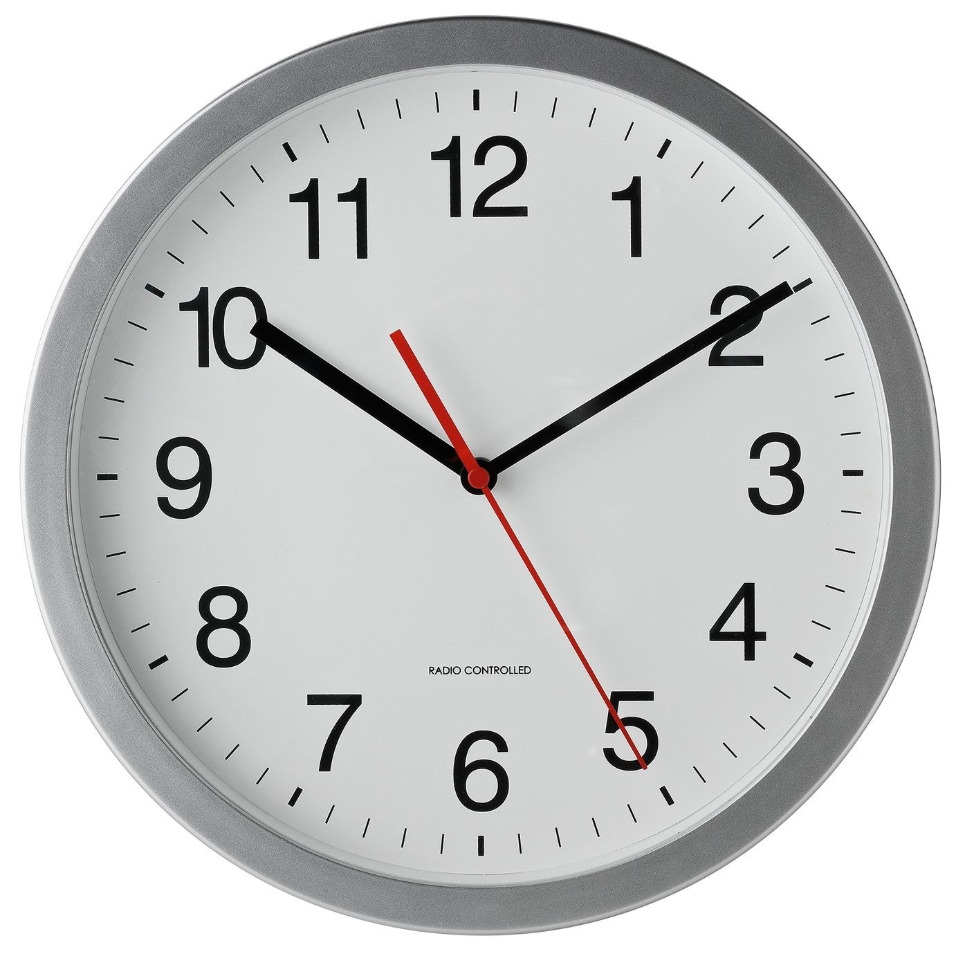 Wall Mounted 30cm Radio Controlled Clock Automatic Updates Battery Powered