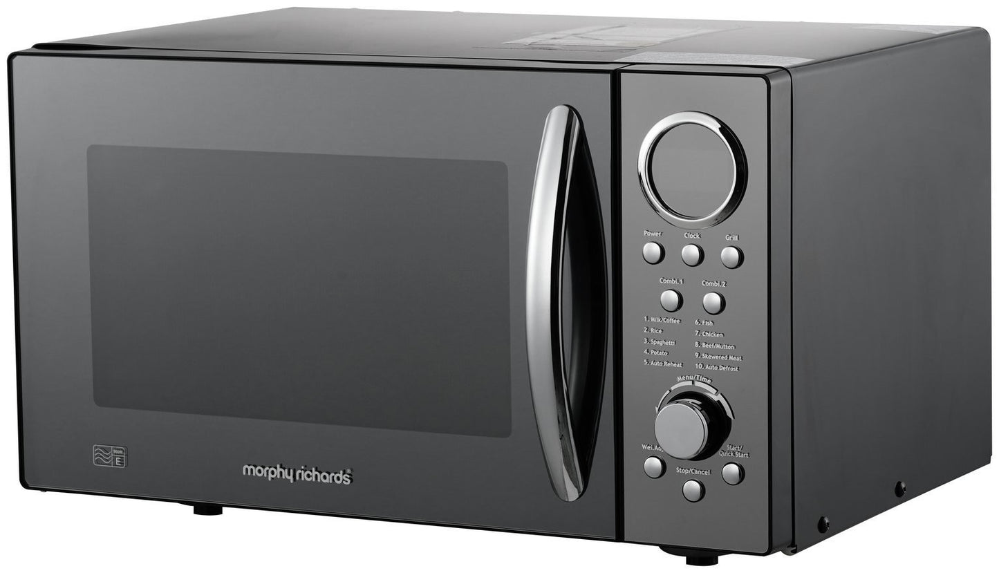 Morphy Richards 900W Standard Microwave with Grill - Black