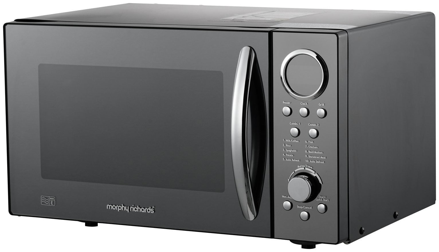 Morphy Richards 900W Standard Microwave with Grill - Black