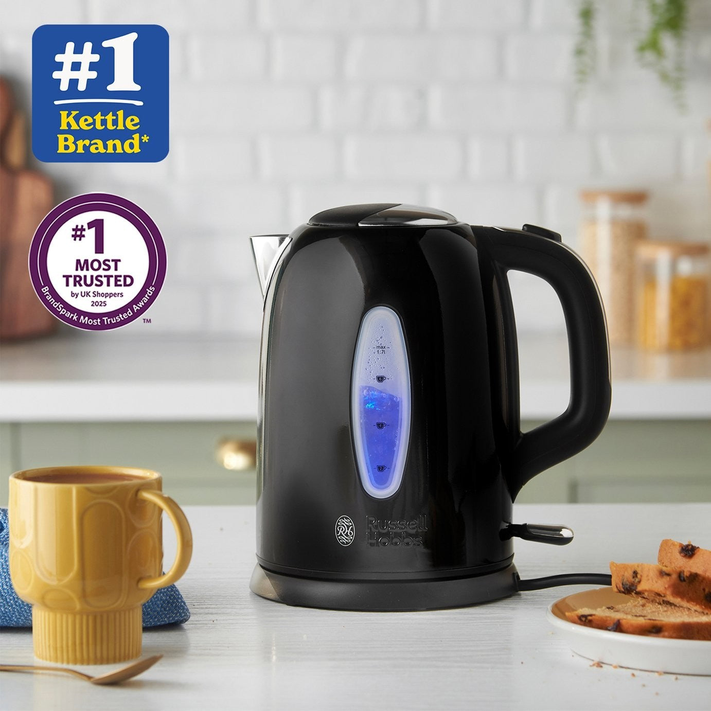 Russell Hobbs 25511 Worcester Stainless Steel Kettle - Black