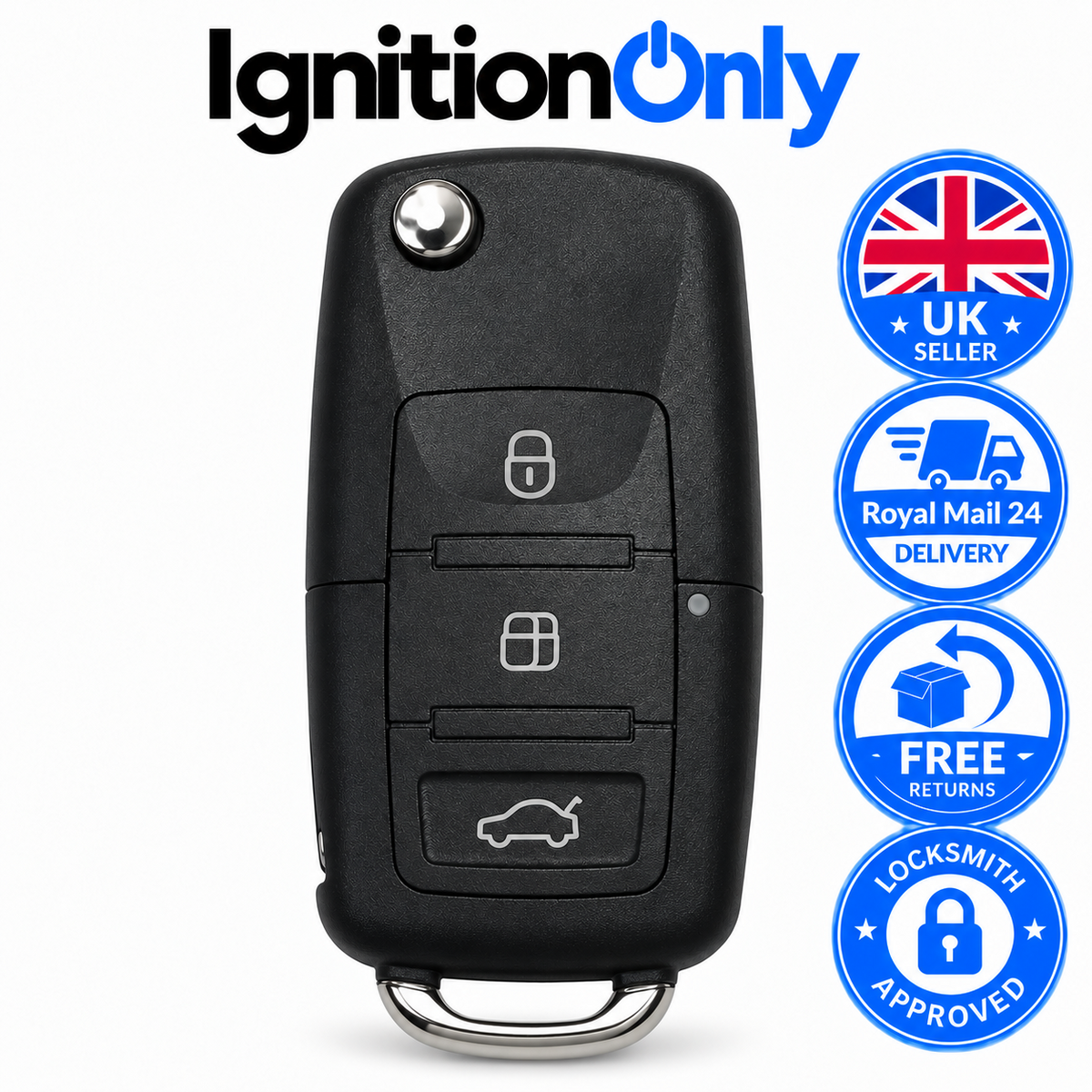 VW Crafter Flip Remote Key Fob ID48 Transponder Blank Blade