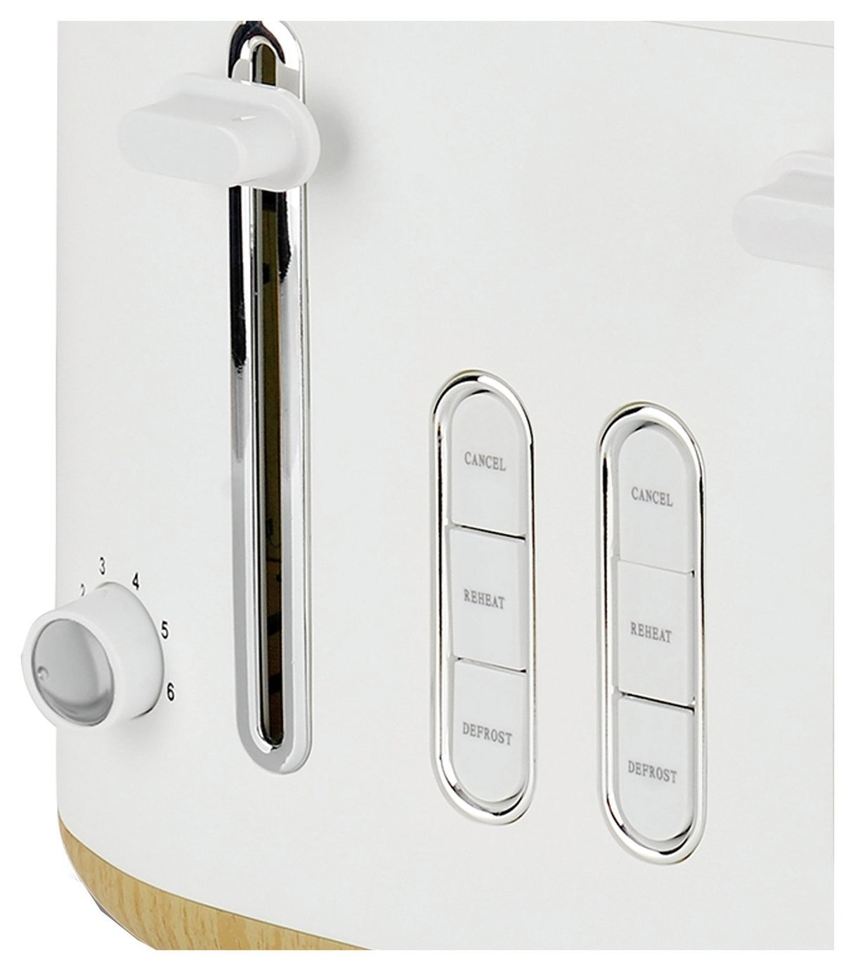 Cookworks T3225BE Scandi Style 4 Slice Toaster - White